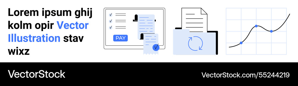 Digital payment document management and data Digital payment document management and data vector image