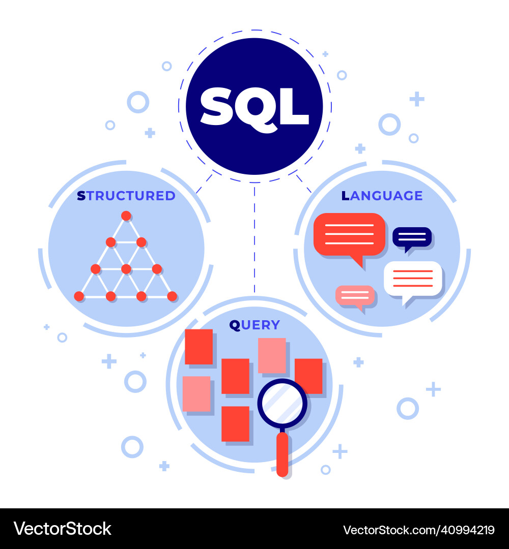 Flat design sql Flat design sql vector image