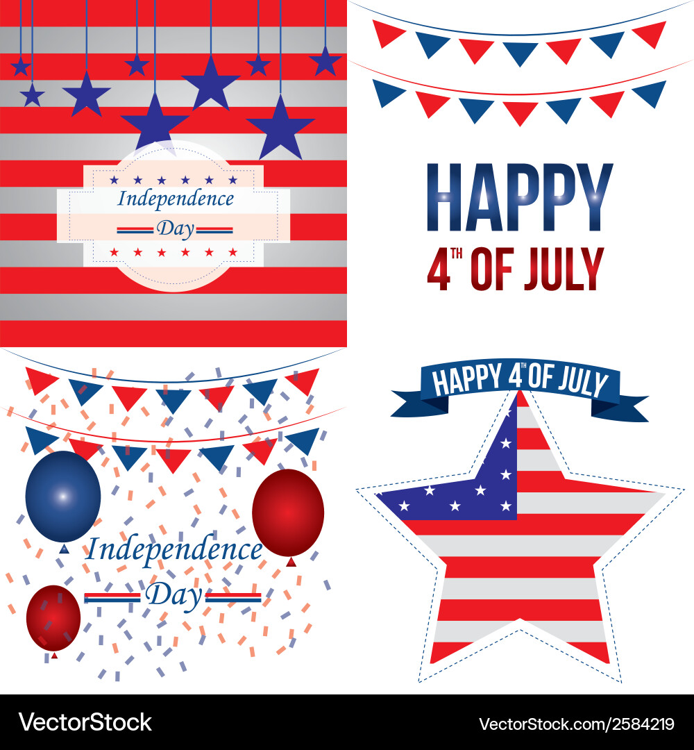 Four different backgrounds with elements Vector Image
