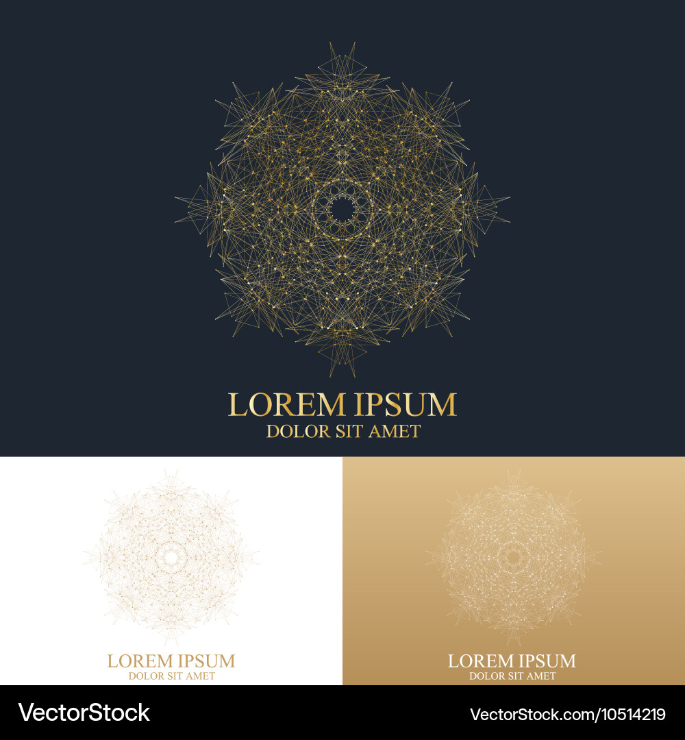 Geometric abstract round form with connected line Vector Image