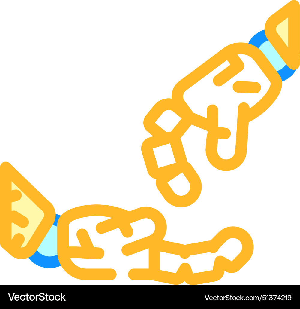 Give robot hand gesture color icon Give robot hand gesture color icon vector image