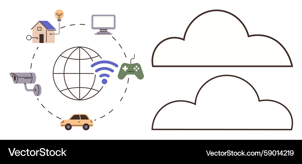 Internet of things iot network with connected Internet of things iot network with connected Vector Image