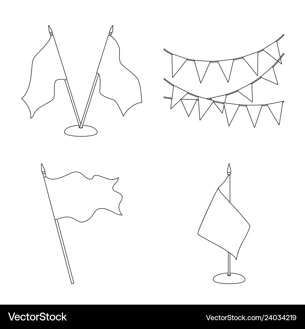Isolated object of blank and canvas symbol set Vector Image