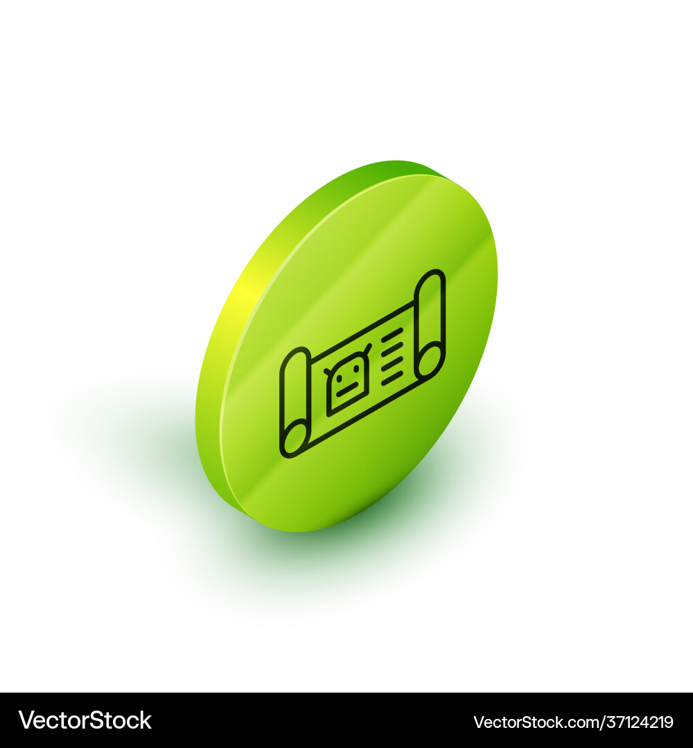 Isometric line robot blueprint icon isolated Isometric line robot blueprint icon isolated vector image