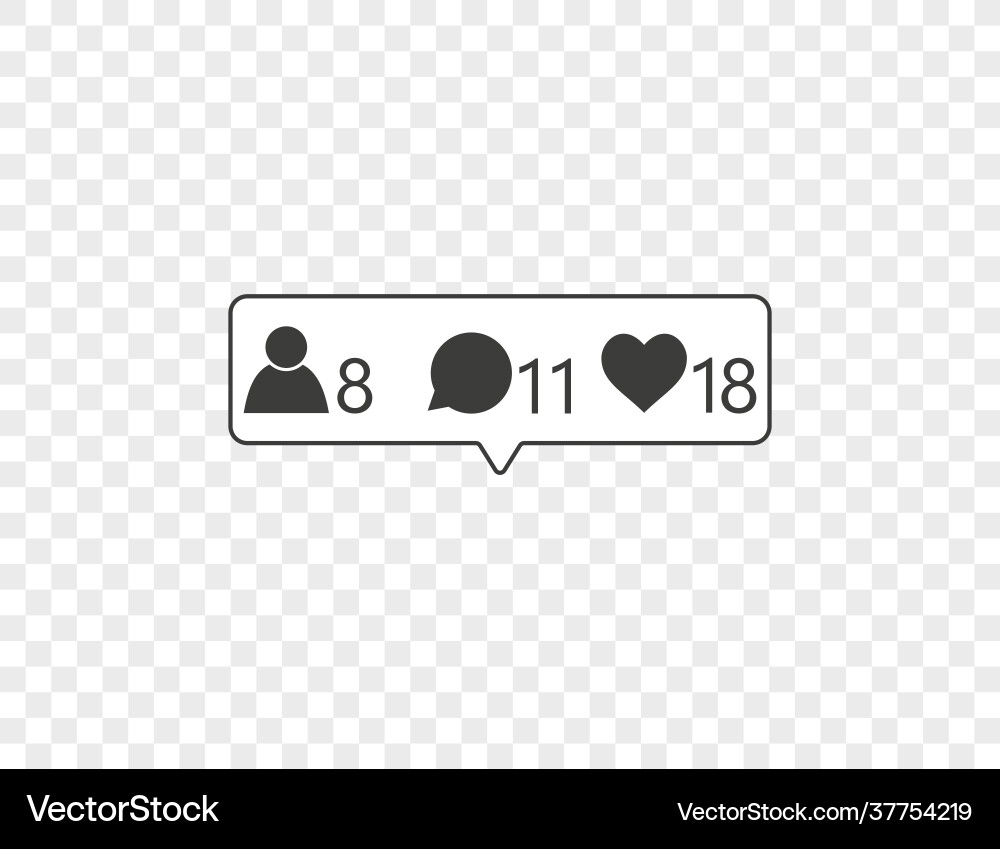 Like follow comment icon on transparent Vector Image