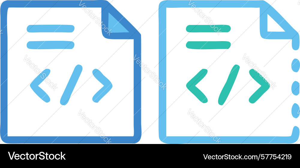 Multiple code files icon software development vector image