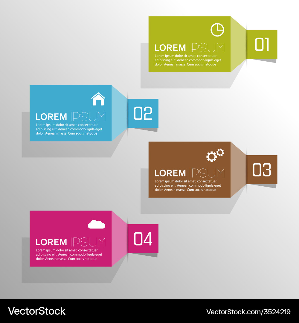 Plain colored paper stickers with numbers vector image