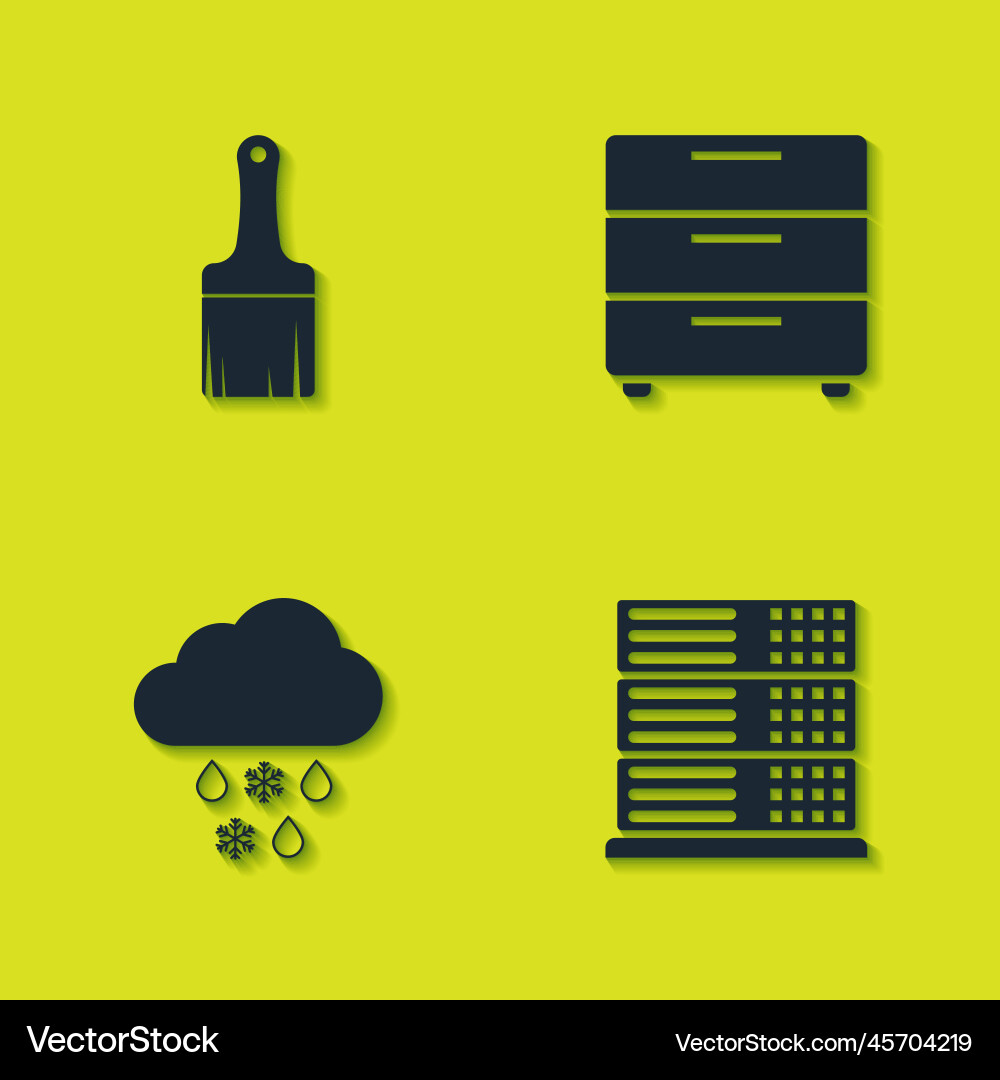 Set paint brush server data web hosting cloud Set paint brush server data web hosting cloud vector image