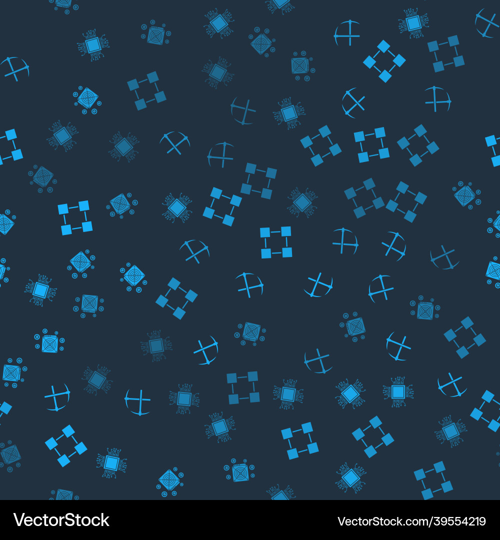 Set processor crossed pickaxe blockchain Set processor crossed pickaxe blockchain Vector Image
