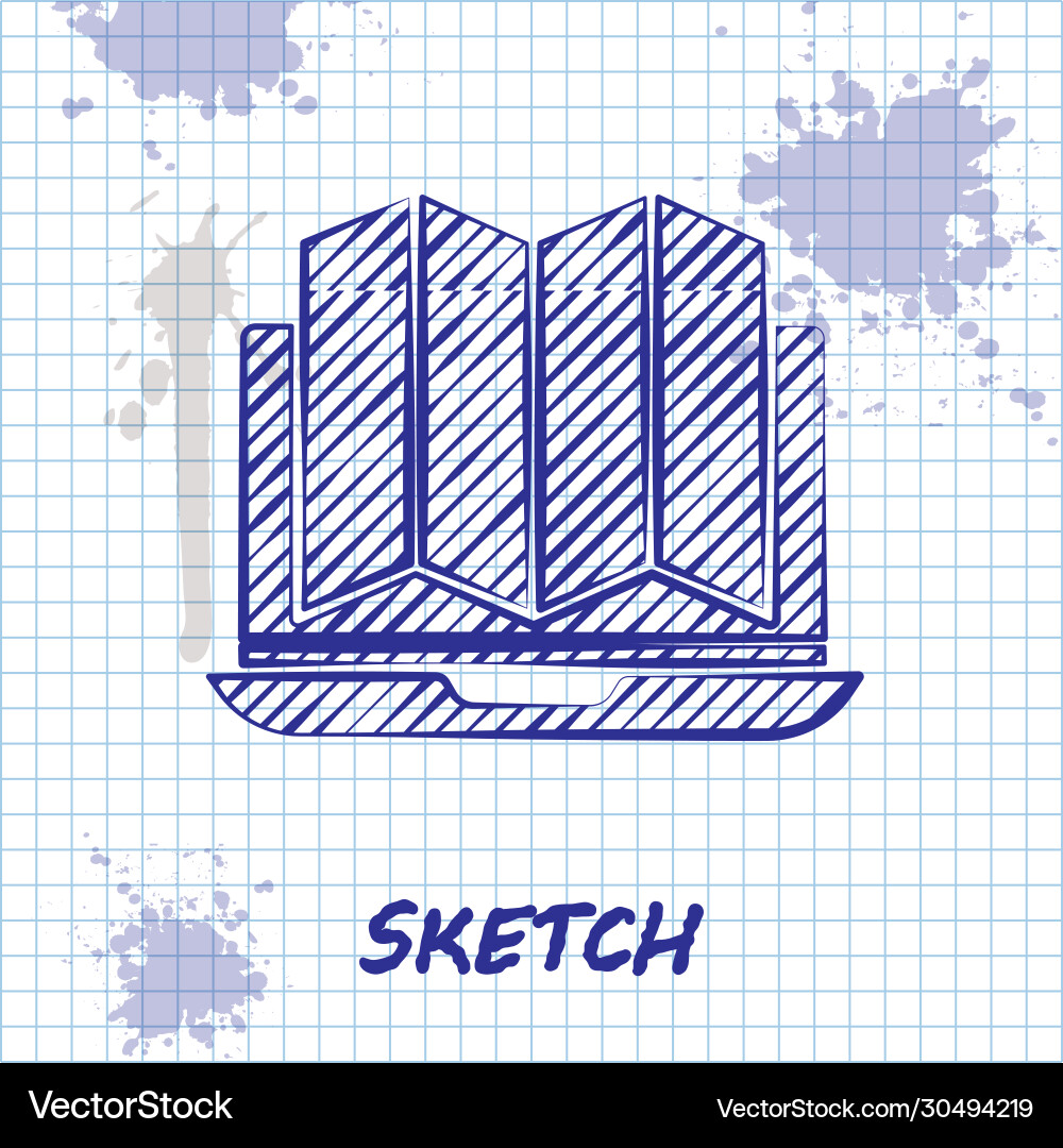 Sketch line location forest on a map Sketch line location forest on a map vector image