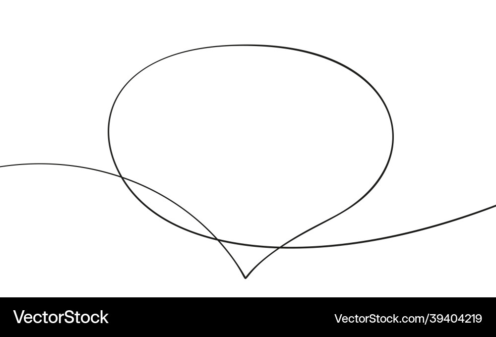 Speech bubble continuous one line drawing single Speech bubble continuous one line drawing single Vector Image