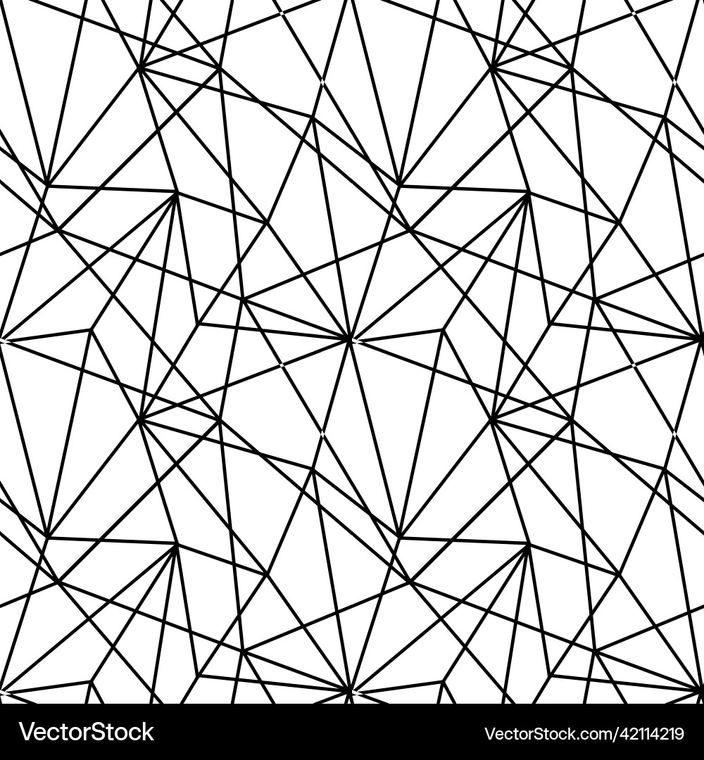 Triangle mosaic of thin lines seamless pattern vector image