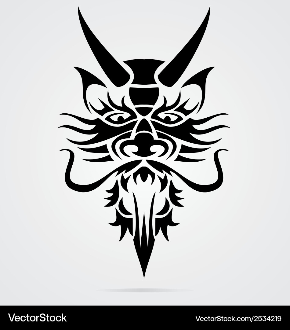 Tribal Dragon Head vector image