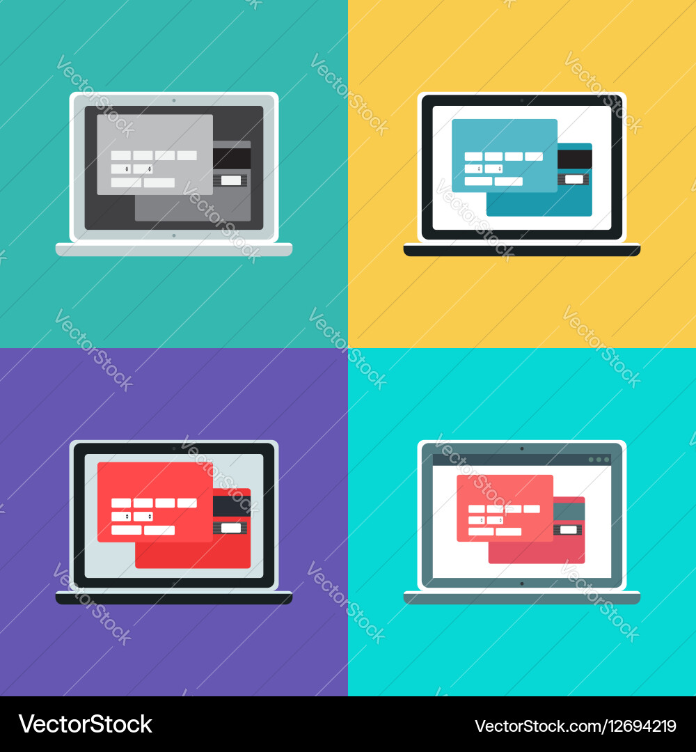 Web template of computer online shopping form Vector Image