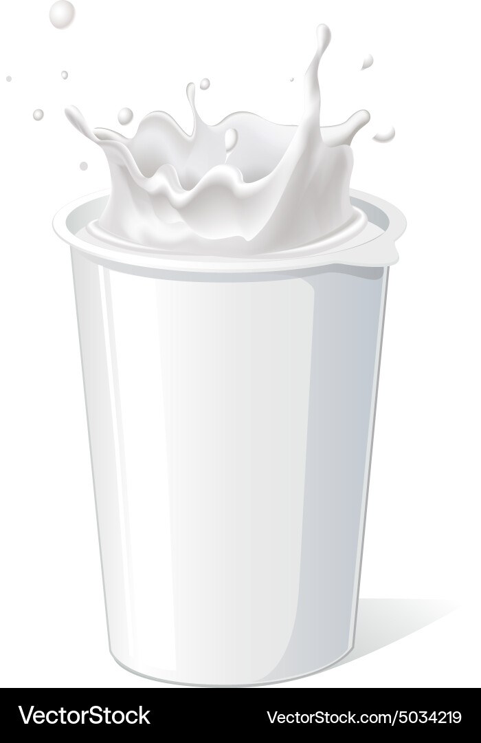 Yogurt Container with Splash Vector Image