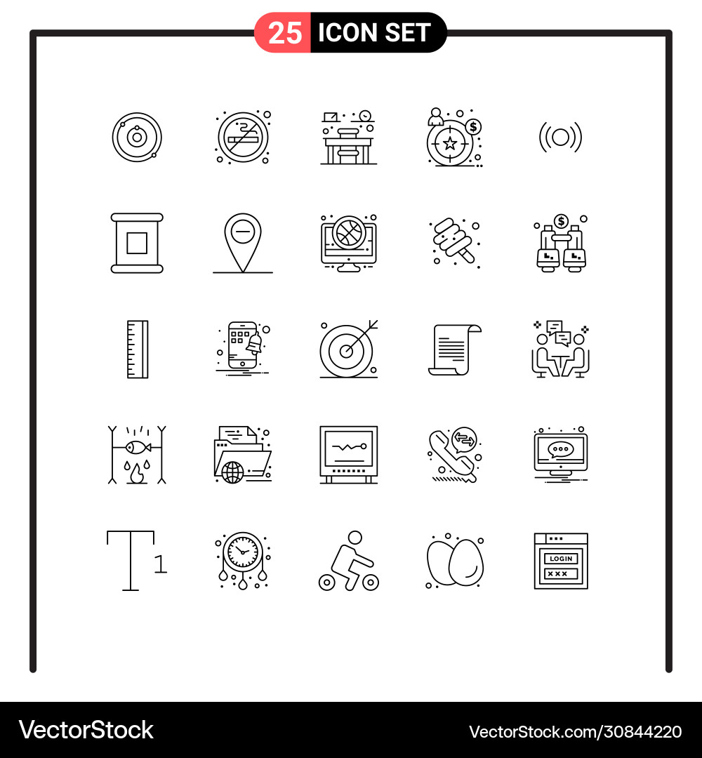 25 universal lines set for web and mobile Vector Image