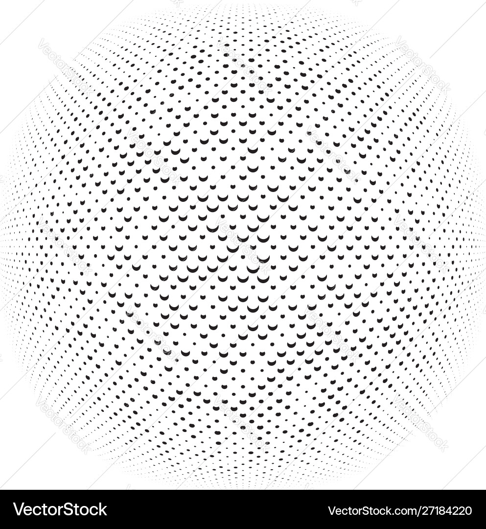 3d circular burst convex globe sphere orb distort Vector Image