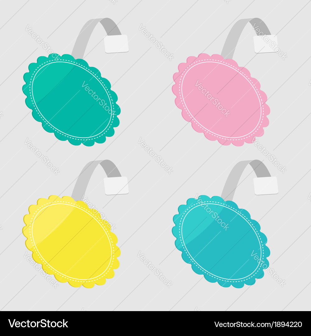 Bbler set in shape of round flower empty template Vector Image