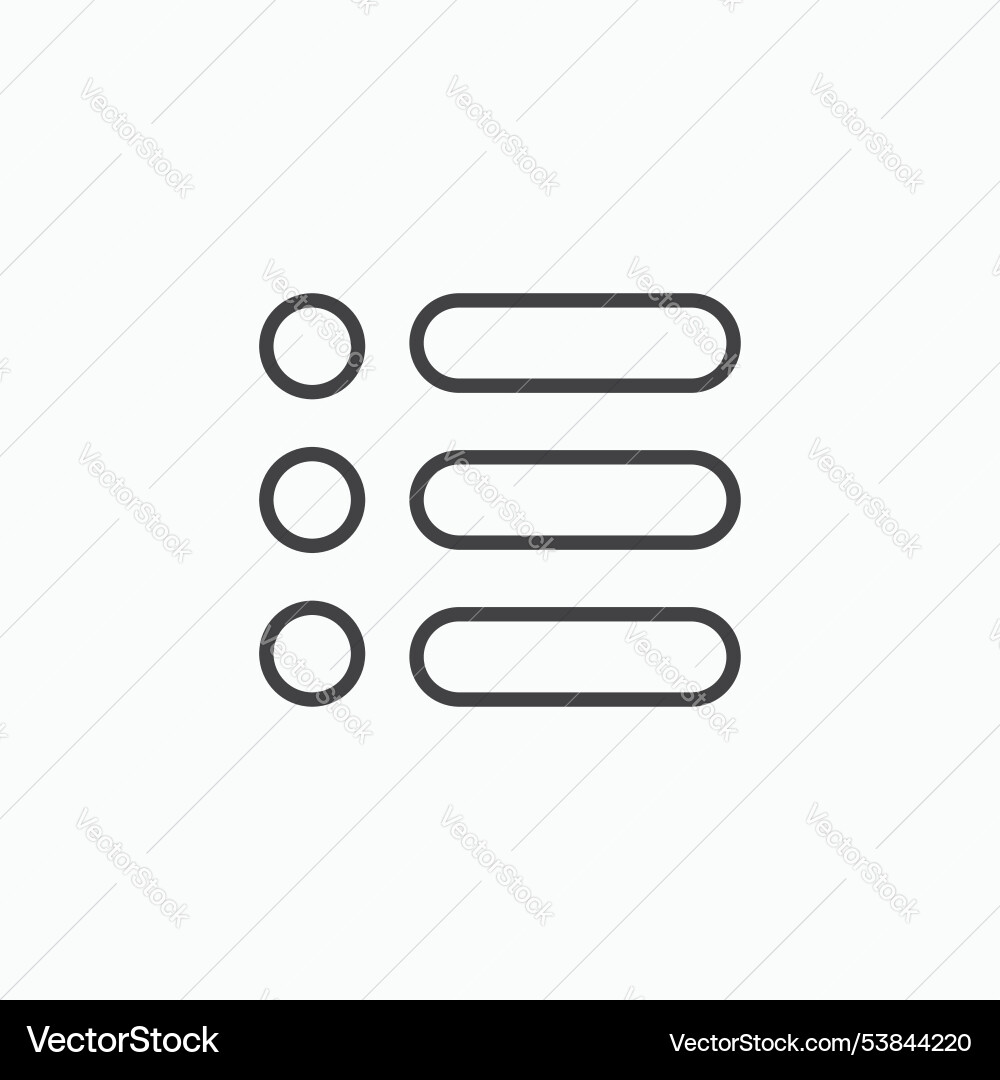 Bulleted list icon set Bulleted list icon set vector image