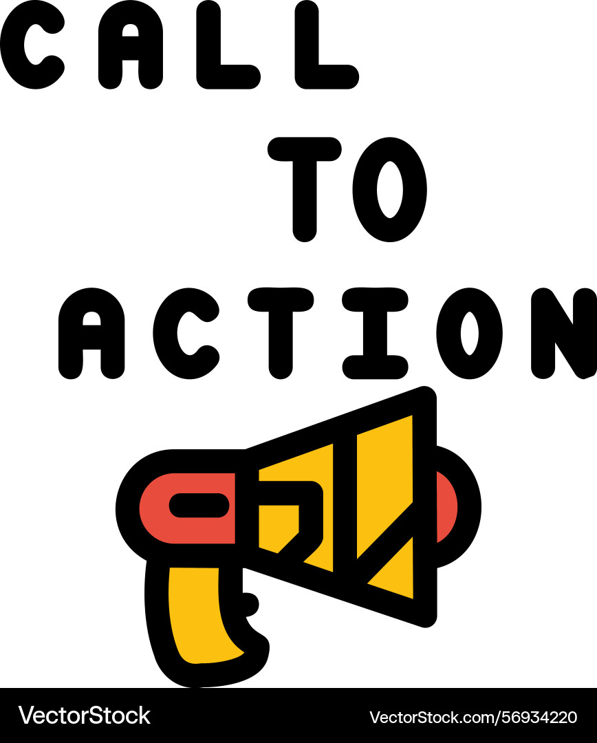 Call to action performance line filled style icon Vector Image