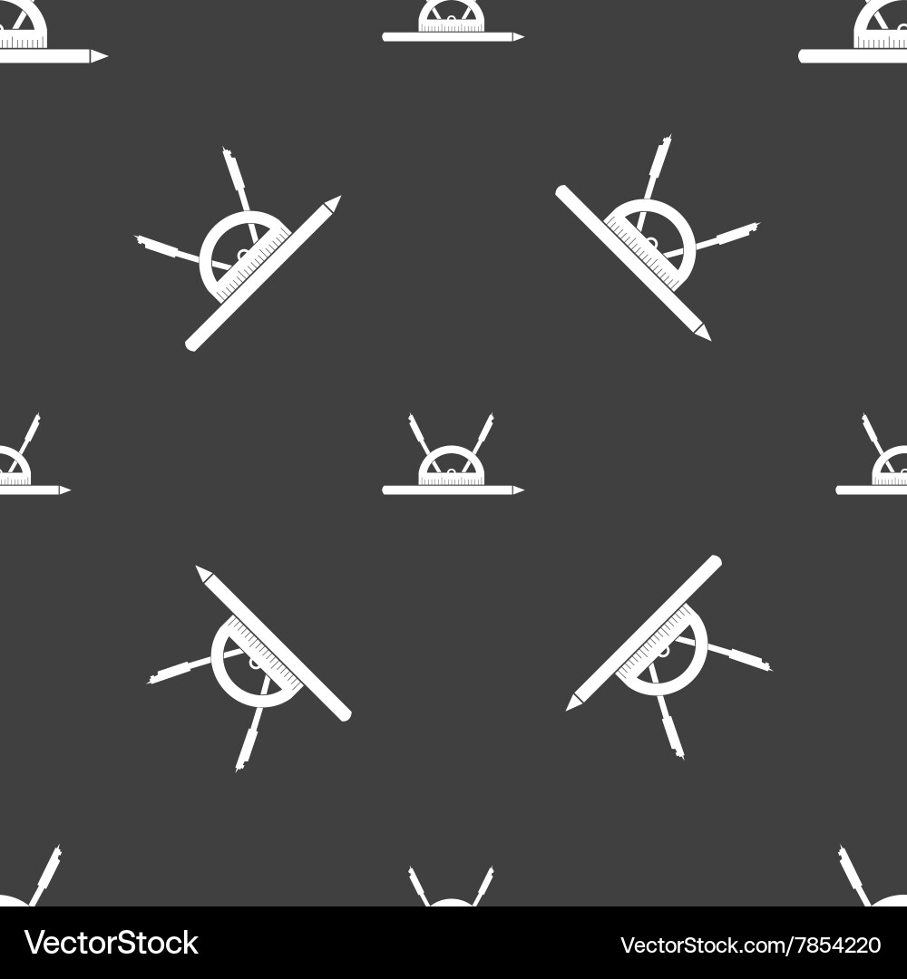 Compass and protractor characters geometry vector image
