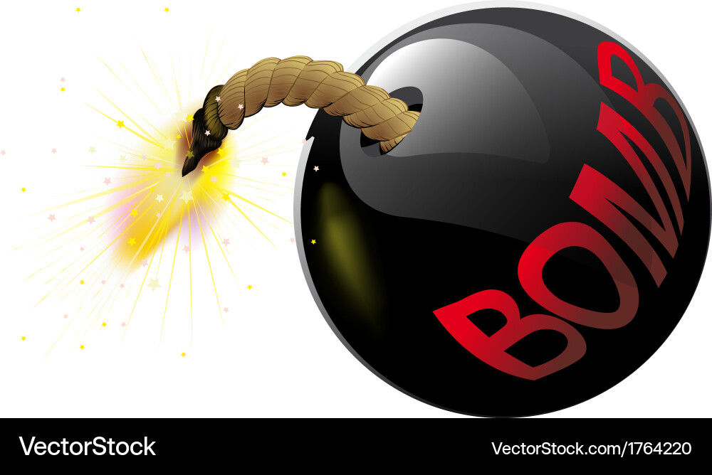 Exploding Bomb with Burning Wick vector image