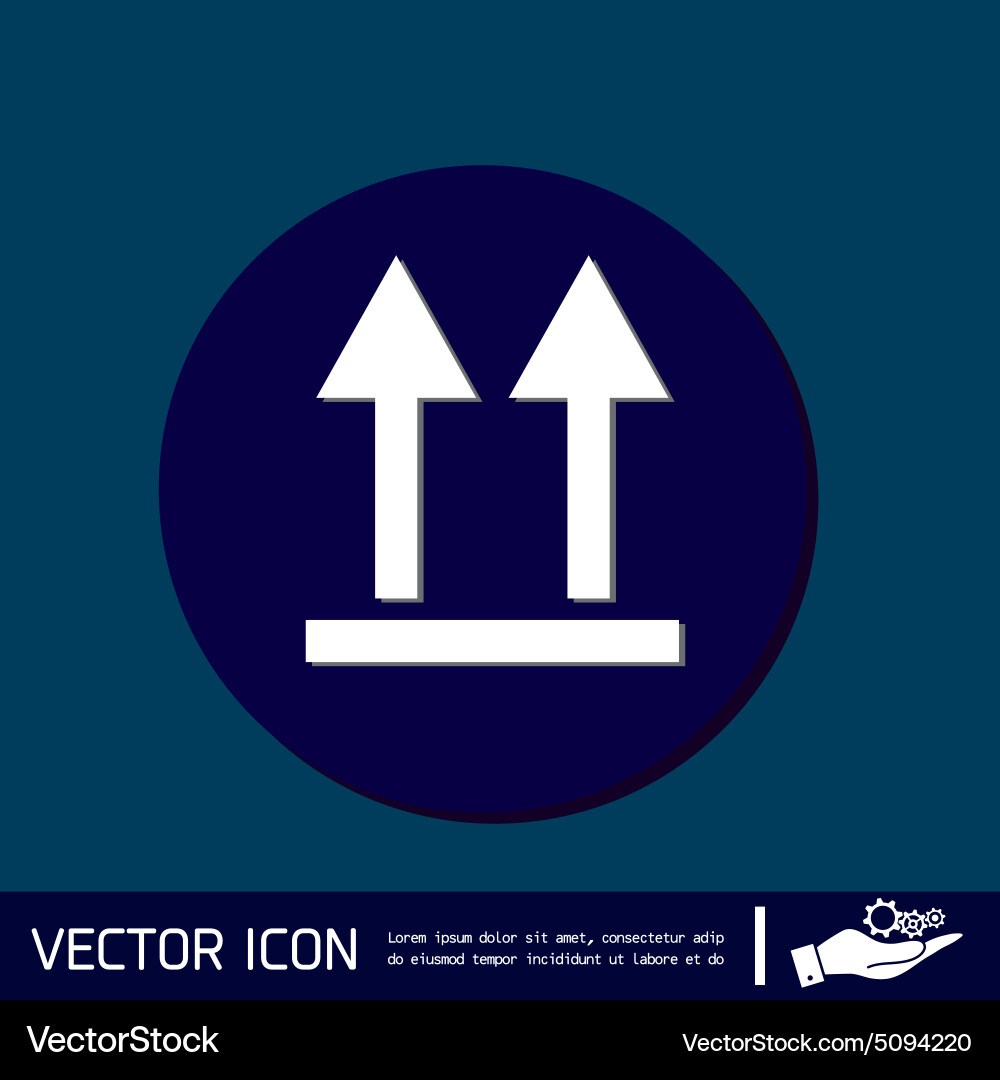 Fragile symbol arrow up logistic icon Vector Image