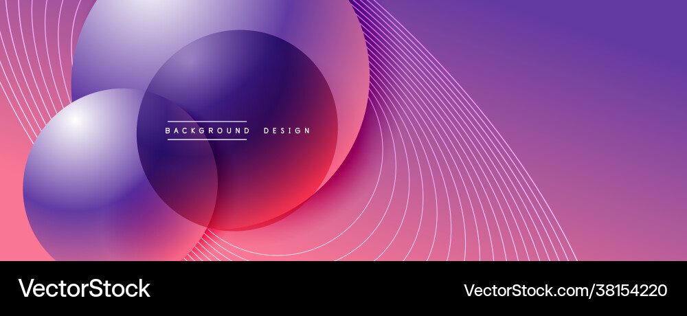 Gradient circles with shadows techno vector image