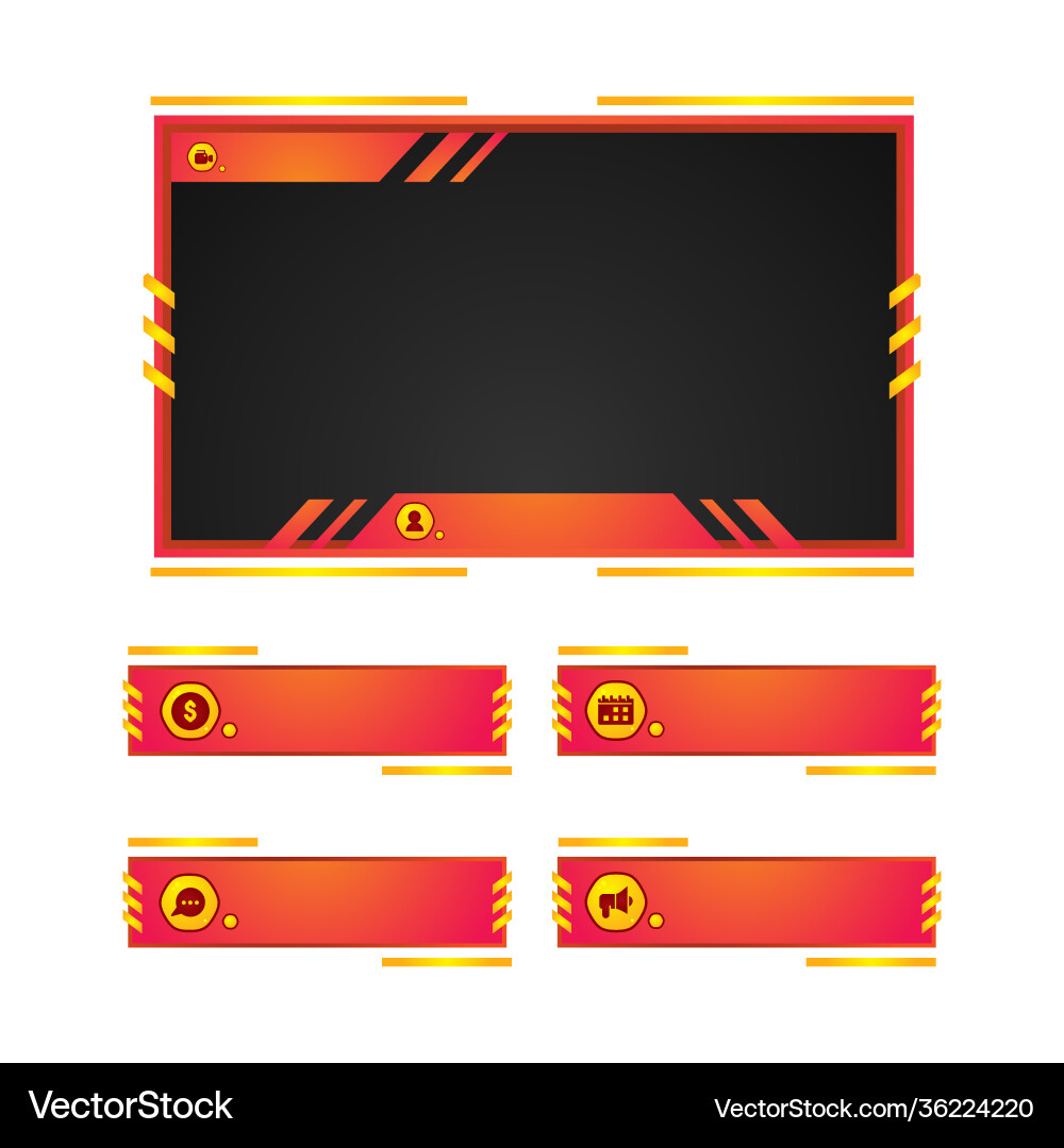 Gradient twitch stream panels design conceptual Gradient twitch stream panels design conceptual vector image