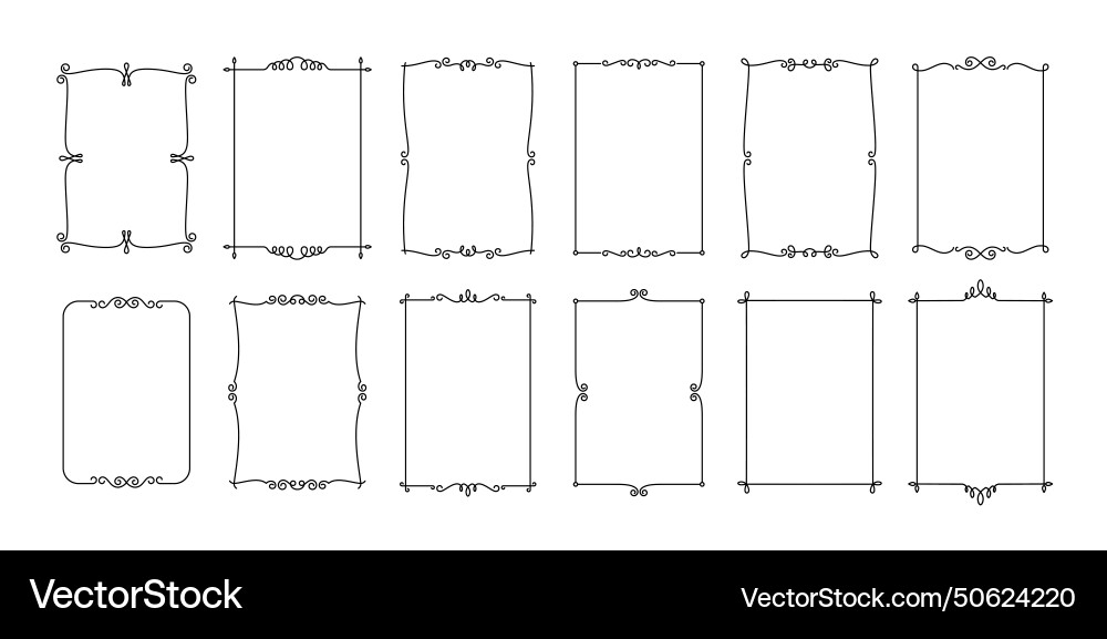 Line decorative frames swirl text border frame Line decorative frames swirl text border frame vector image