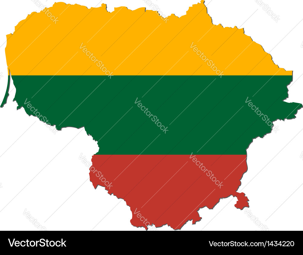 Lithuania Map with Flag vector image
