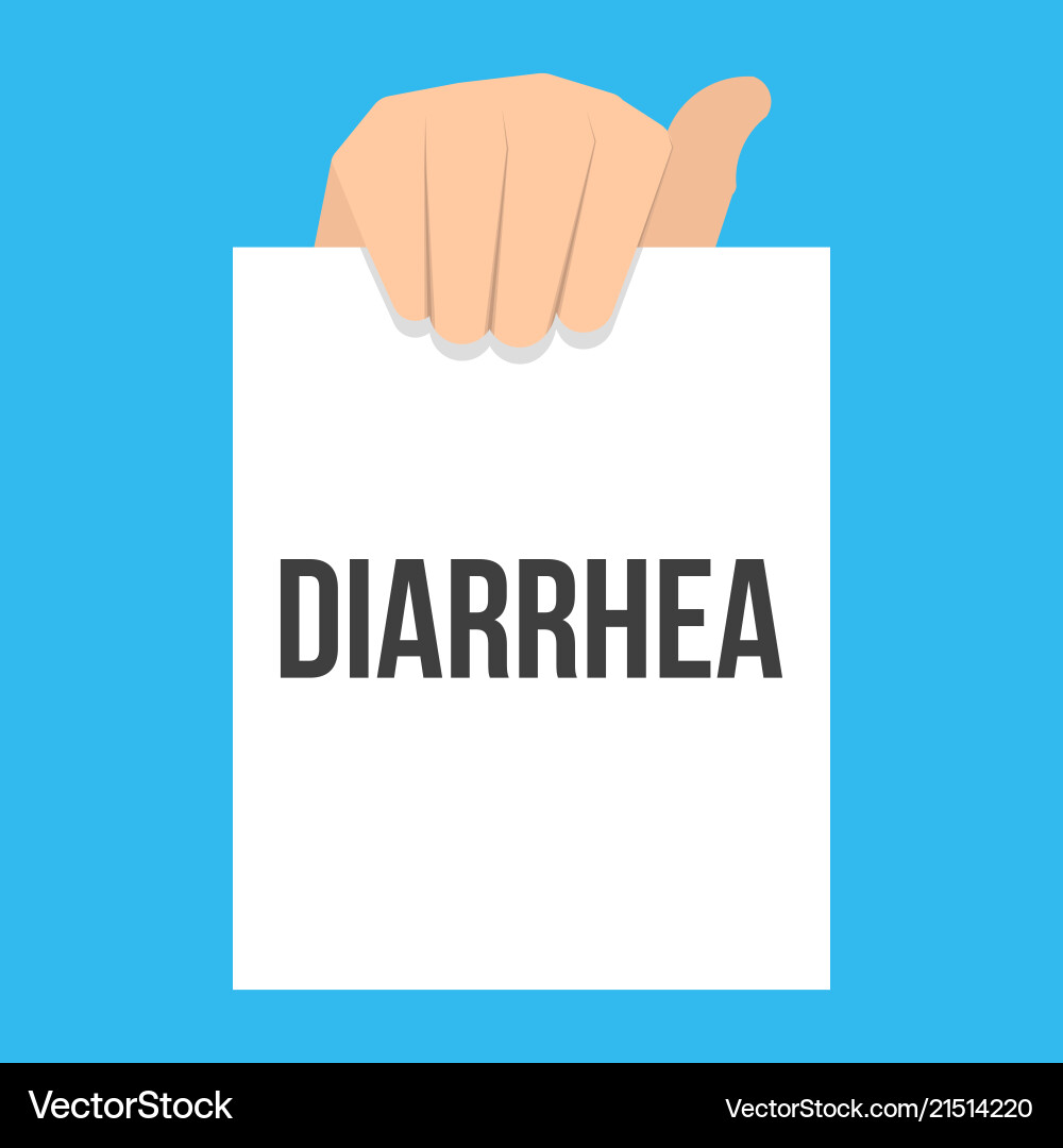Man showing paper diarrhea text Man showing paper diarrhea text vector image