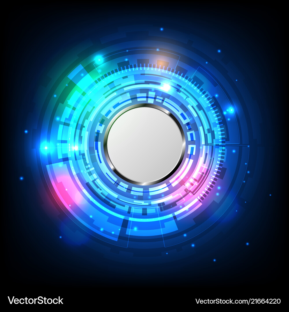 Modern button and technology background design vector image