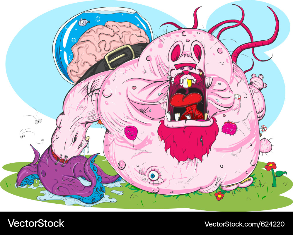 Mutant Zombie Rabbit Vector Image