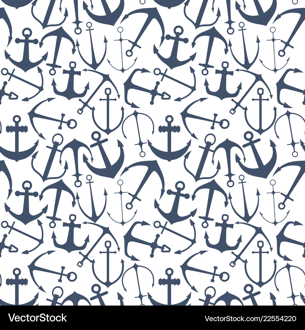 Nautical Anchor Pattern Vector Image