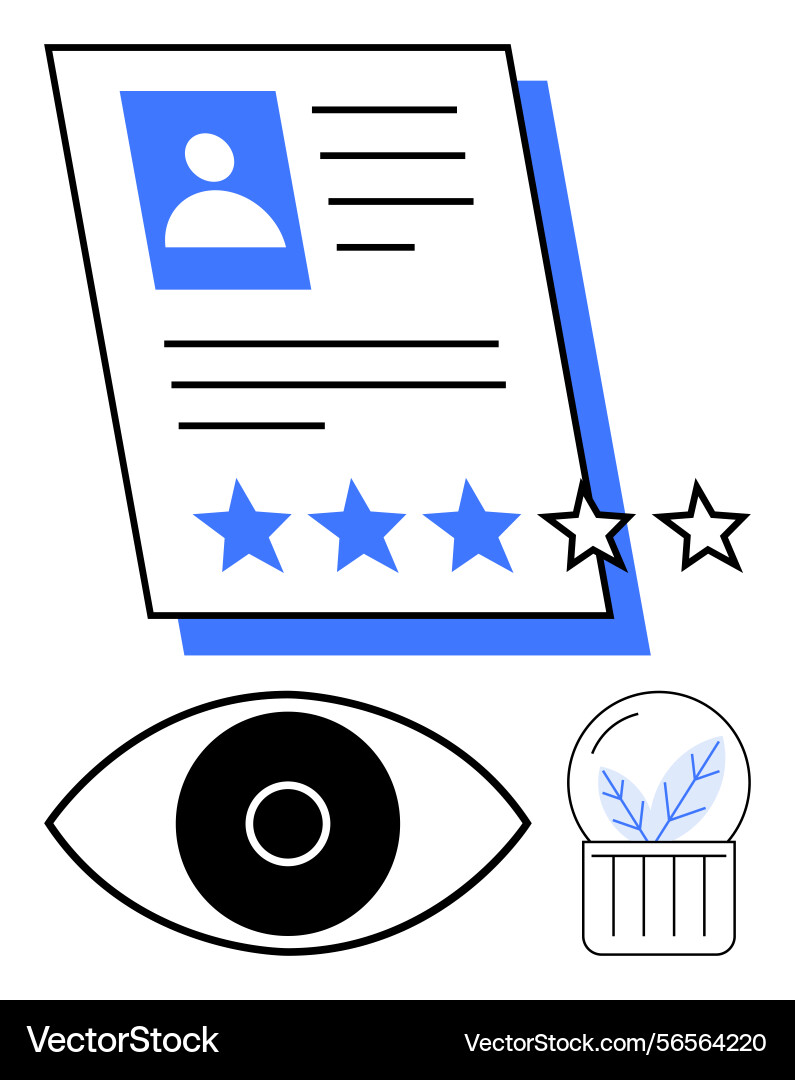 Professional profile review with rating system vector image