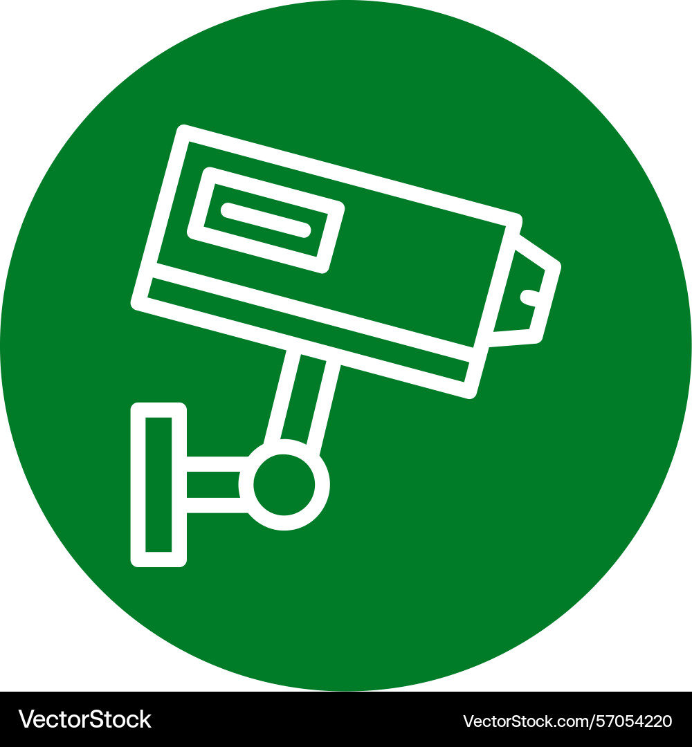Security camera line circle style icon design Vector Image