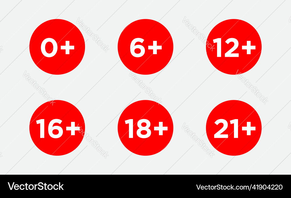 Set marks age limit sing restriction icons Set marks age limit sing restriction icons vector image