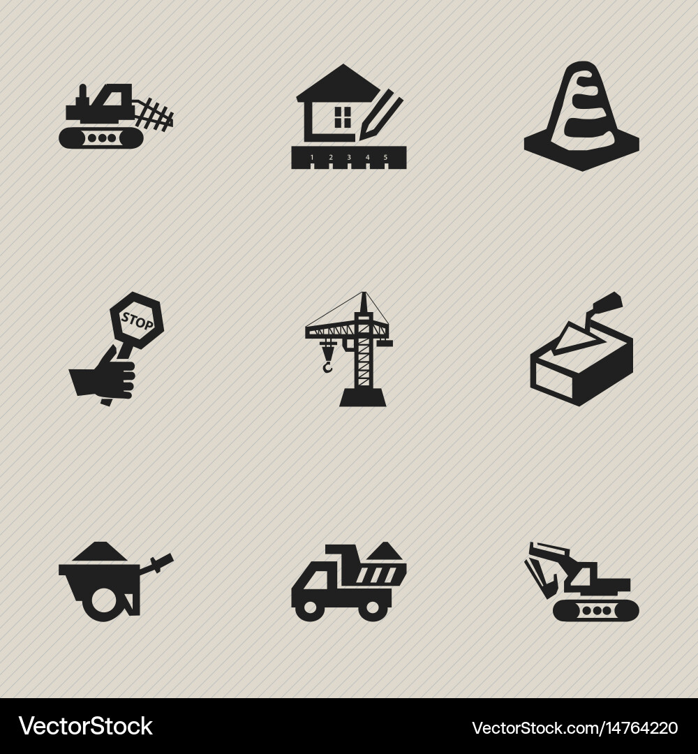 Set of 9 editable structure icons includes vector image