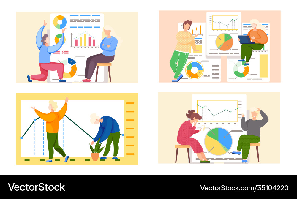 Set on theme data analysis Vector Image