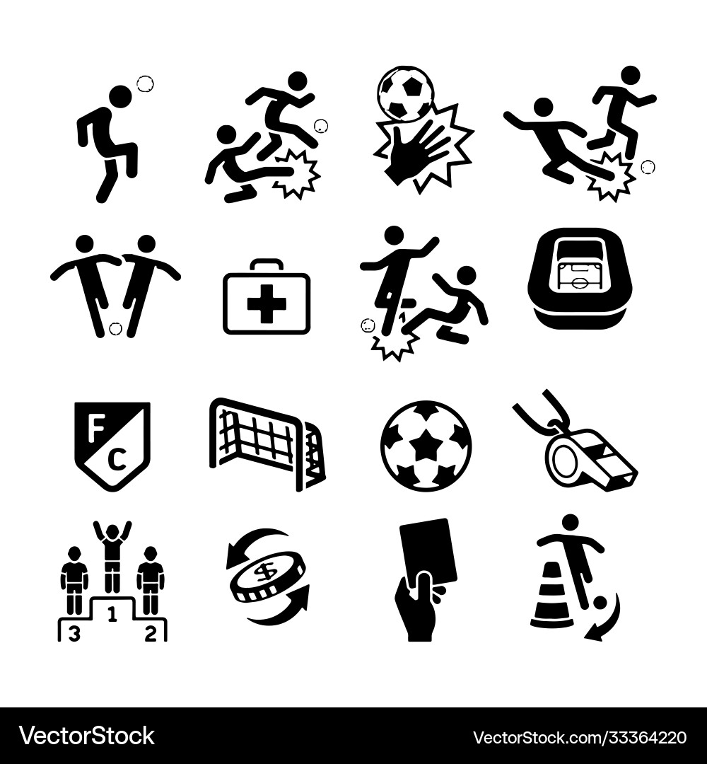 Soccer Icon Set - Football Game Vector Image