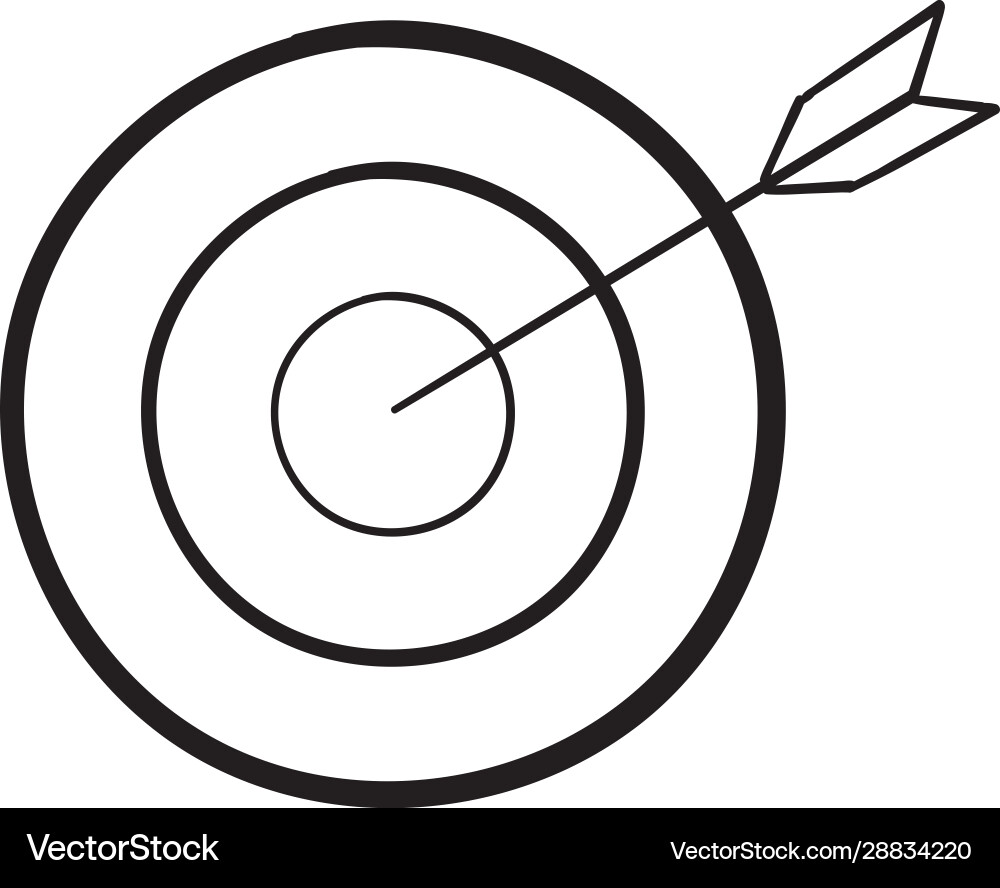 Target Icon - Dartboard Style Vector Image