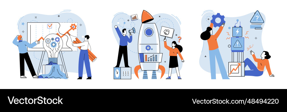 Team solving complex problems teamwork Team solving complex problems teamwork vector image