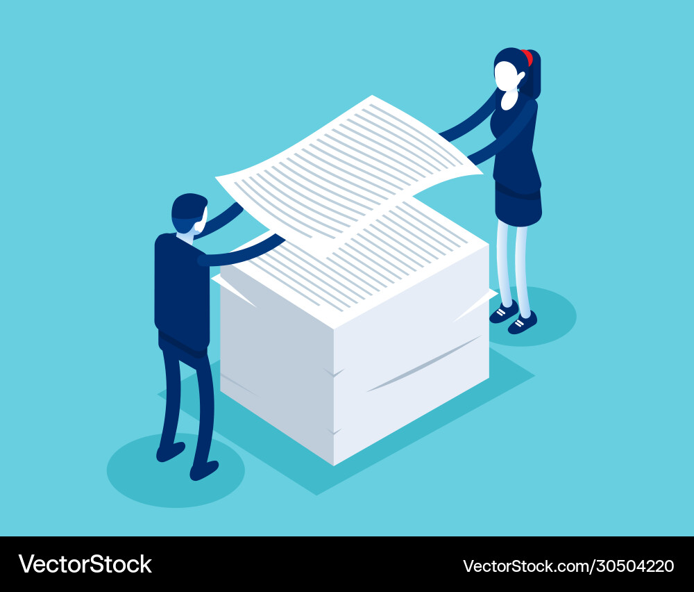 Teamwork & Documentation Vector Image