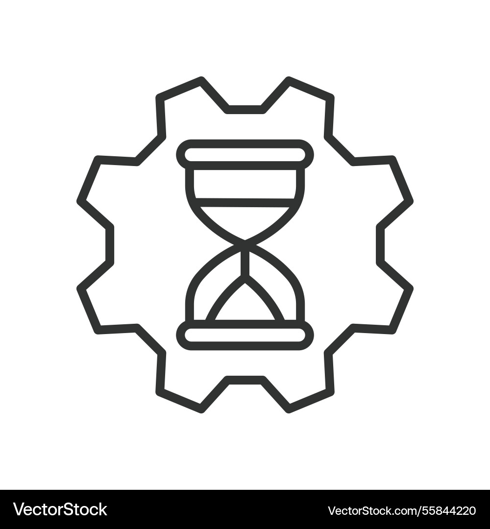 Time management icon in line design productivity Time management icon in line design productivity vector image
