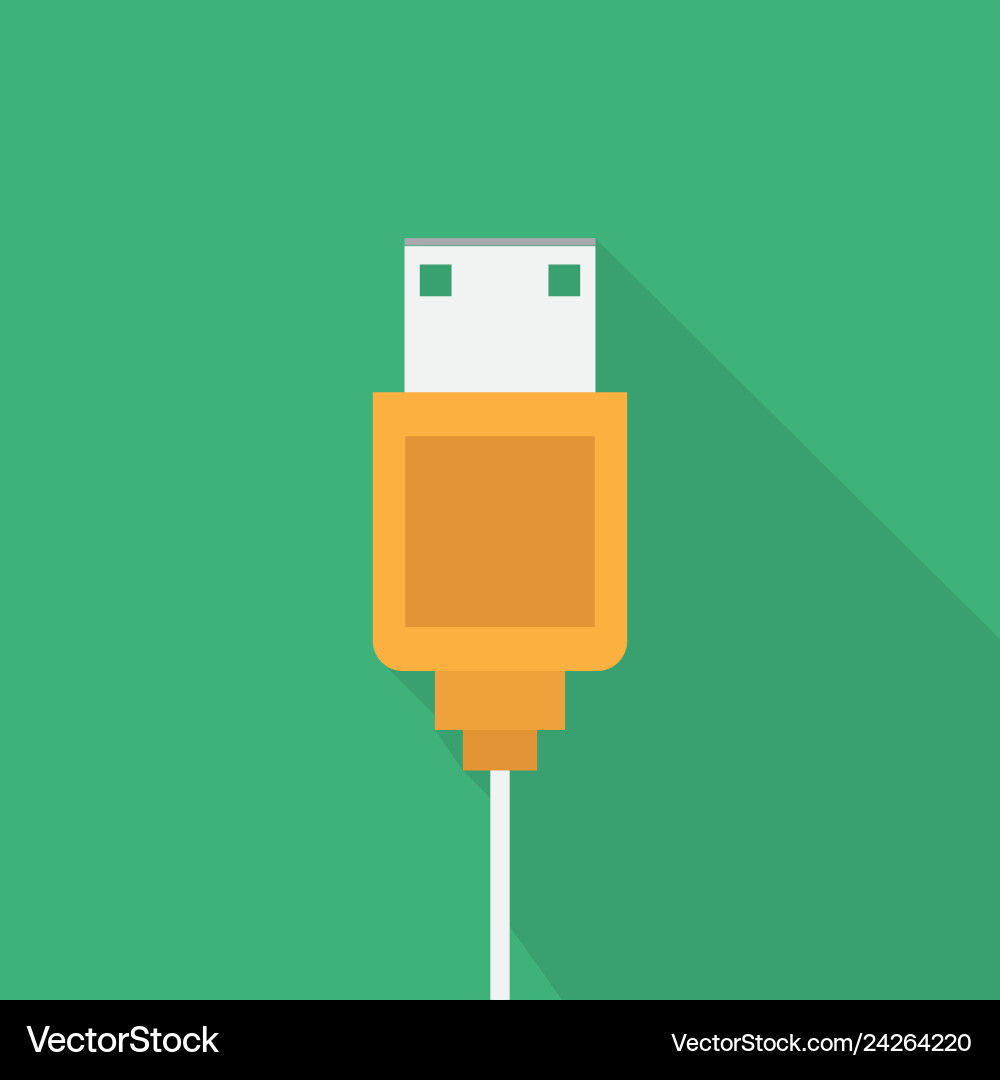 Usb plug icon set of great flat icons with style Vector Image