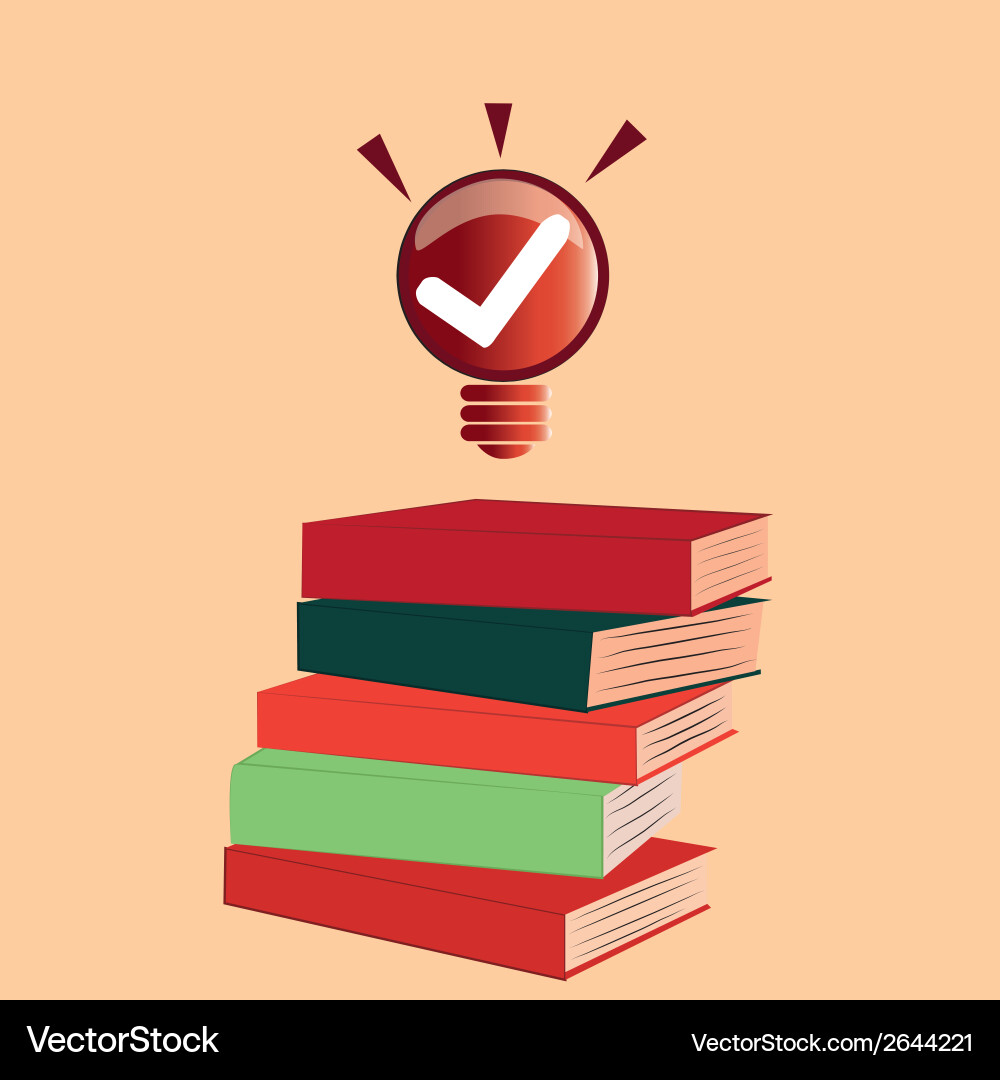 A red lightbulb with check symbol inside vector image