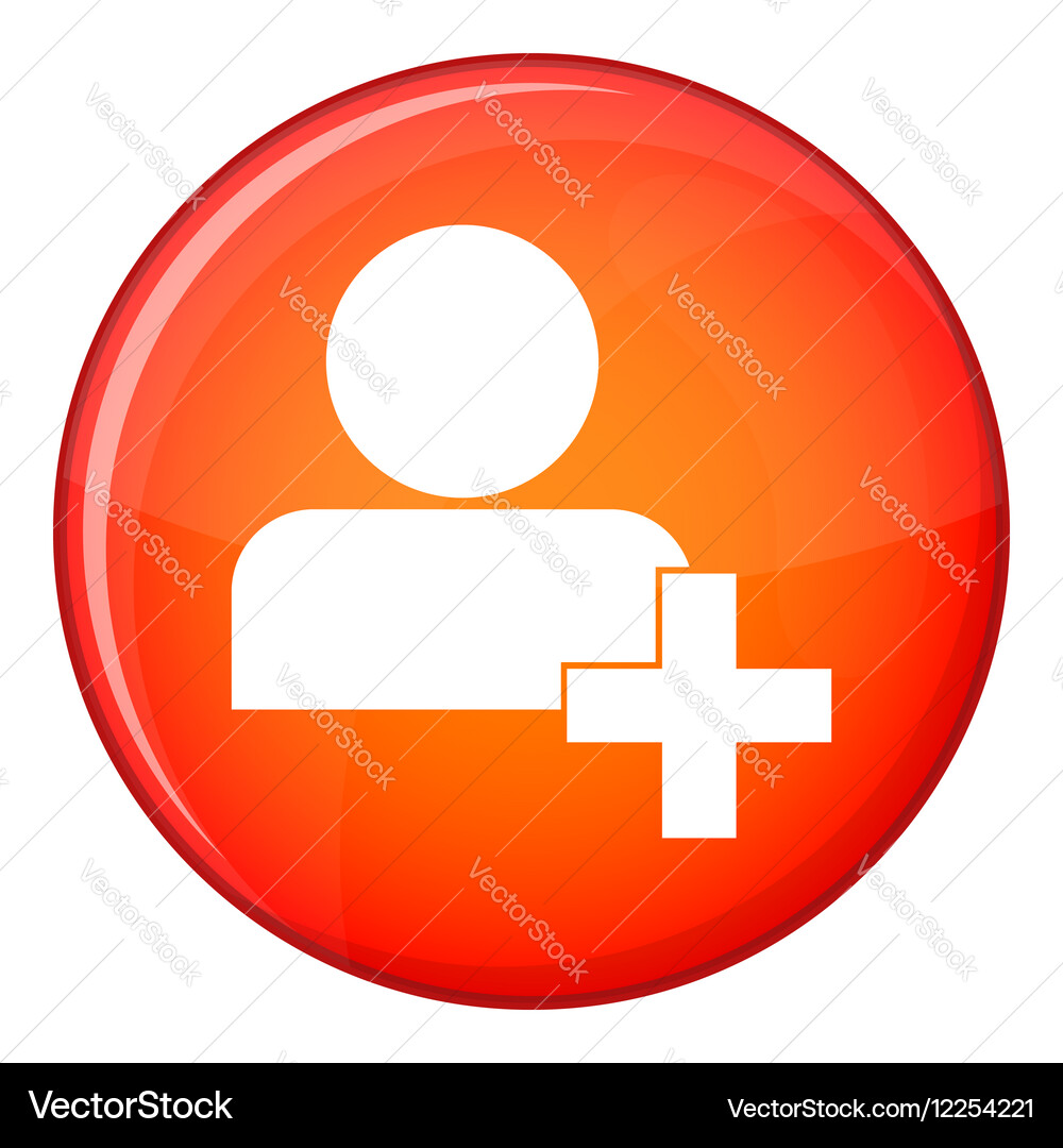 Add new user account icon flat style Vector Image