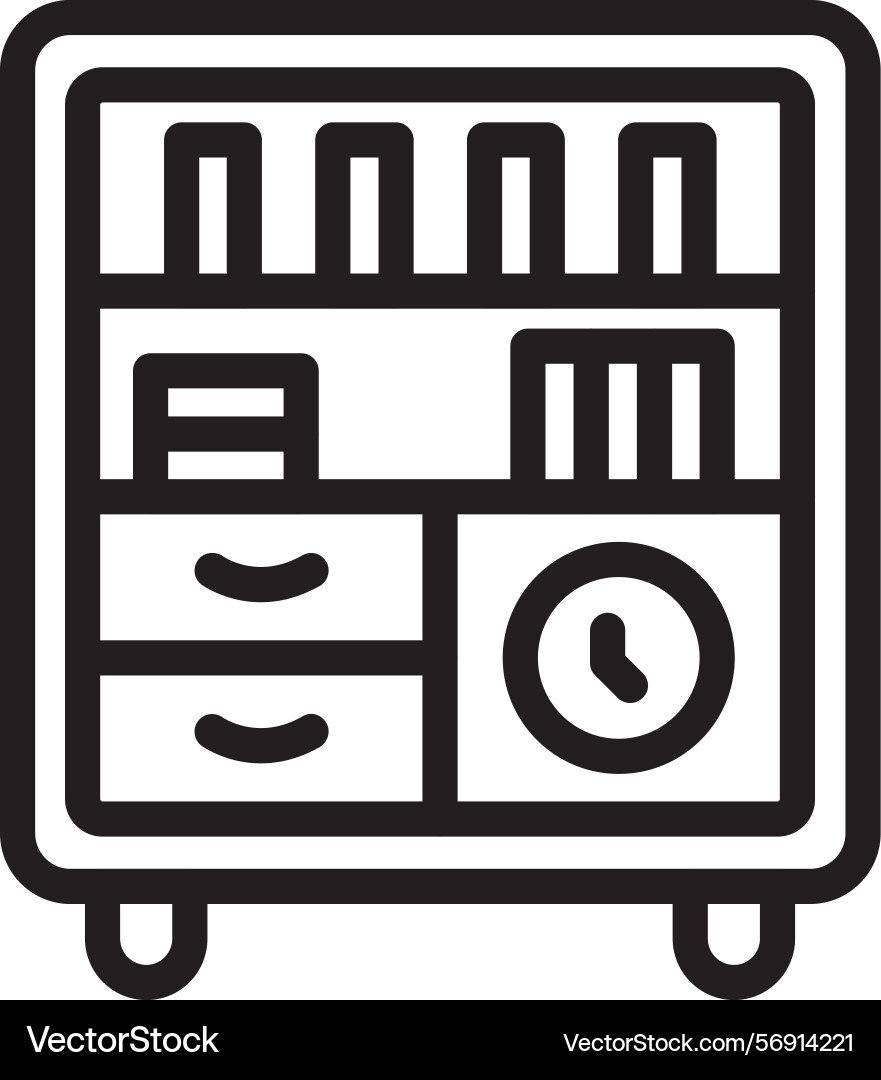 Bookshelf linear style icon design Vector Image