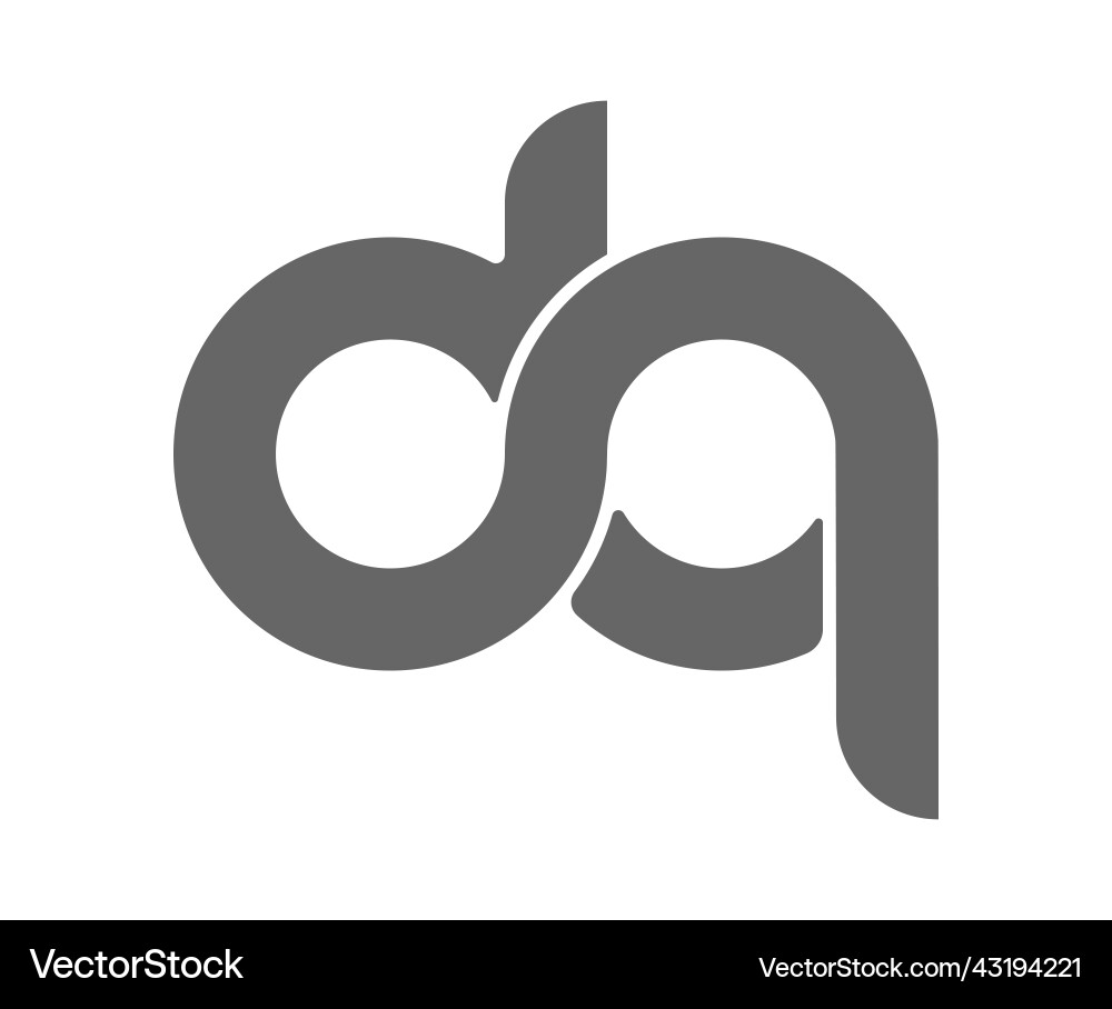 Circular combination of lowercase letters d and q vector image
